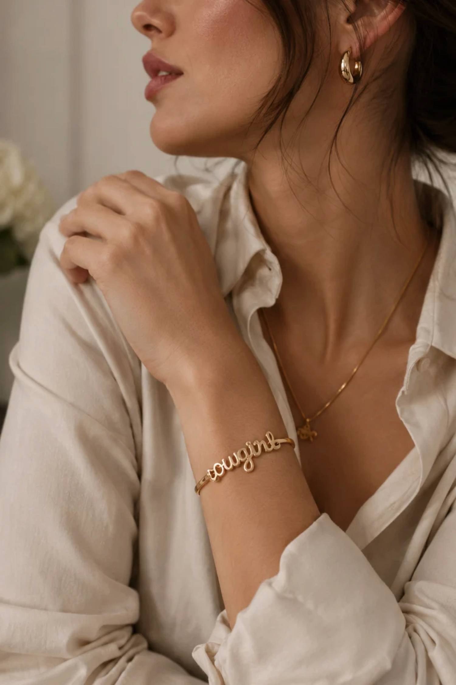 Canvas Style - Women's Cowgirl Cursive Hinge Bangle