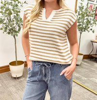 Staccato - Striped V-neck Sleeveless Sweater
