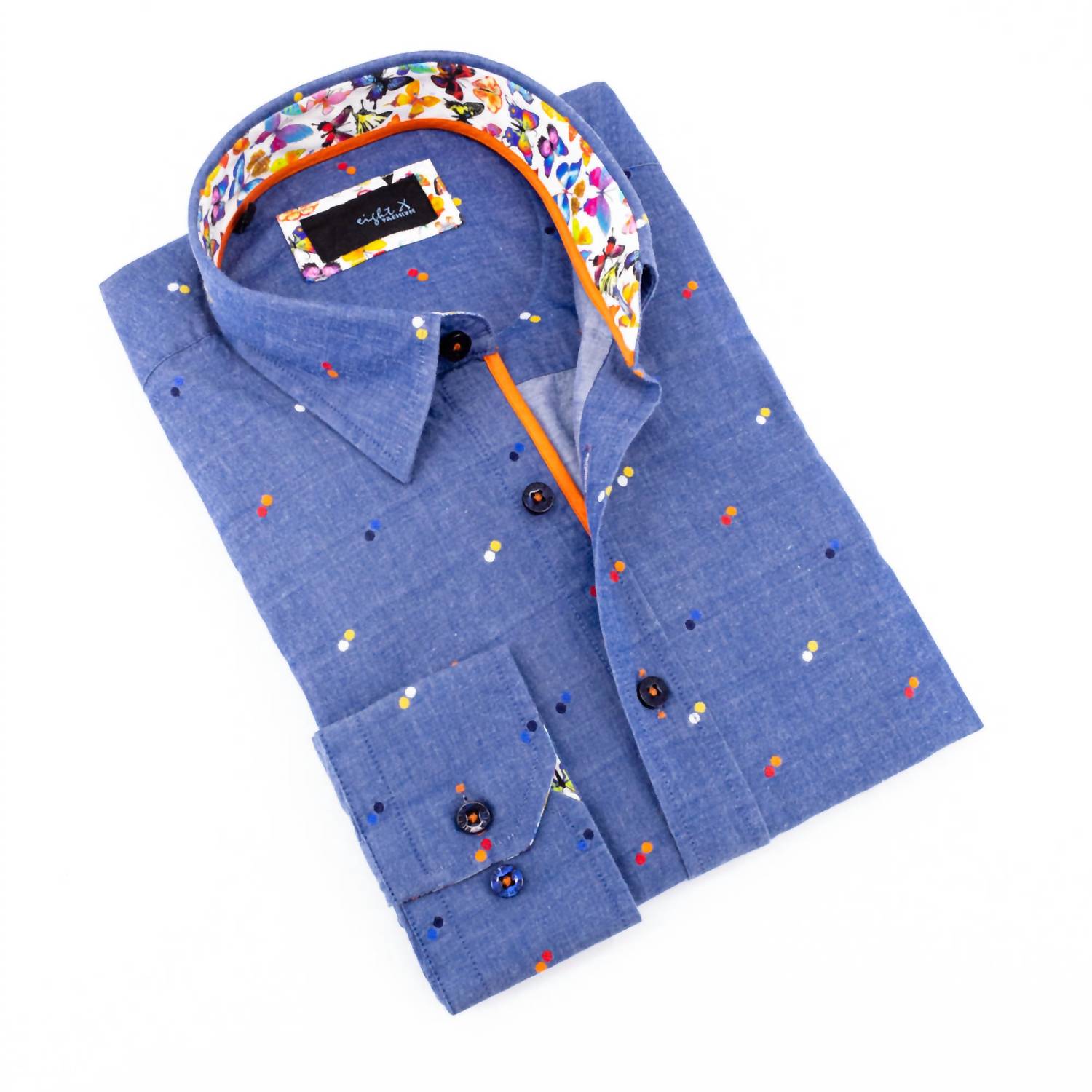 Eight X - Men's Fill Coupe Shirt With Butterfly Trim
