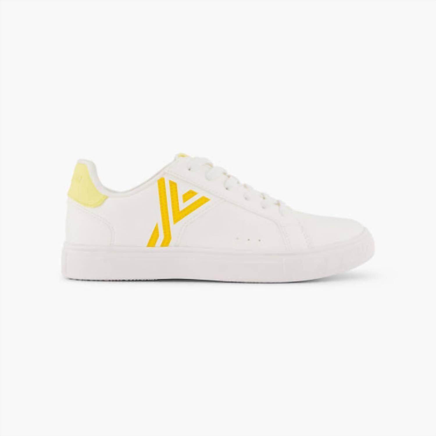 YY Nation Women's Fractus Cactus Sneaker in white yellow lemon - women's sneaker