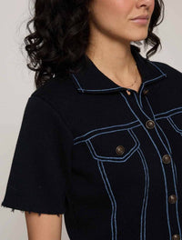 Autumn Cashmere - Short Sleeve Denim Jacket