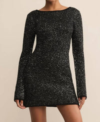 Z Supply La Marca Sequin Mini Dress in black 3 - women's dress