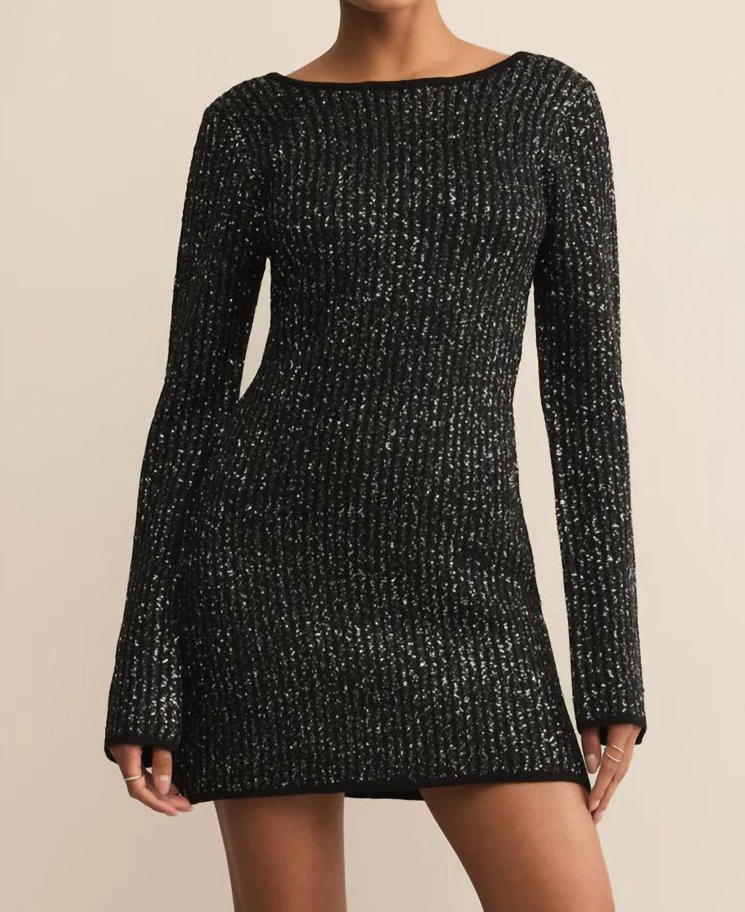 Z Supply La Marca Sequin Mini Dress in black 3 - women's dress