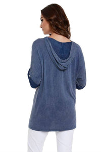 Hooded Drawstring Tunic Top