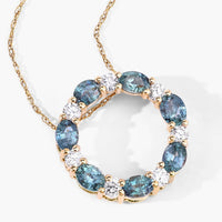 Diana M Jewels - Women's Natural Alexandrite Oval Pendant Necklace (1.12 Ct) - Petite