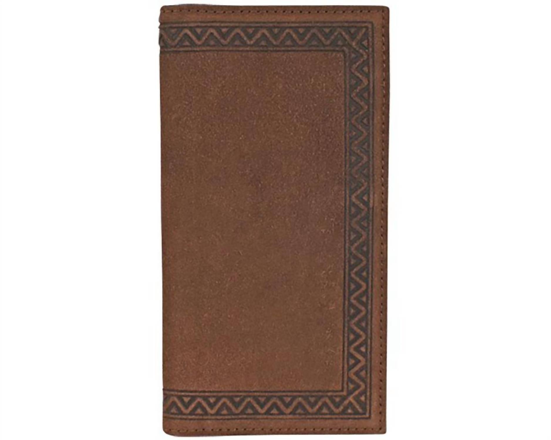 Justin Men's Leather Roughout Rodeo Wallet in brown - men's bag
