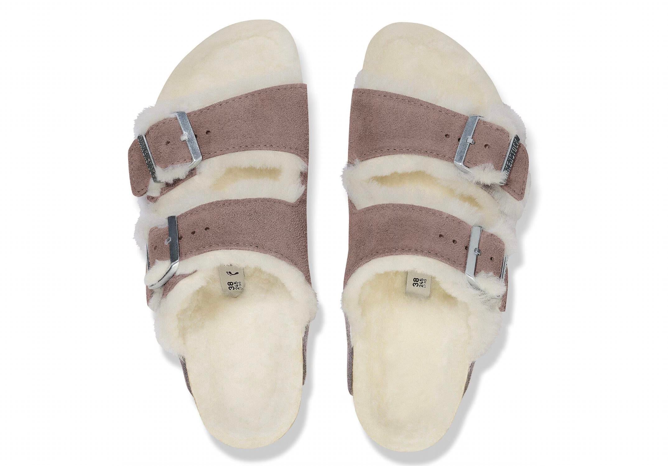 Birkenstock - Women's Arizona Shearling Suede Narrow Sandals
