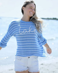 Wooden Ships - Lake Striped Crew Sweater