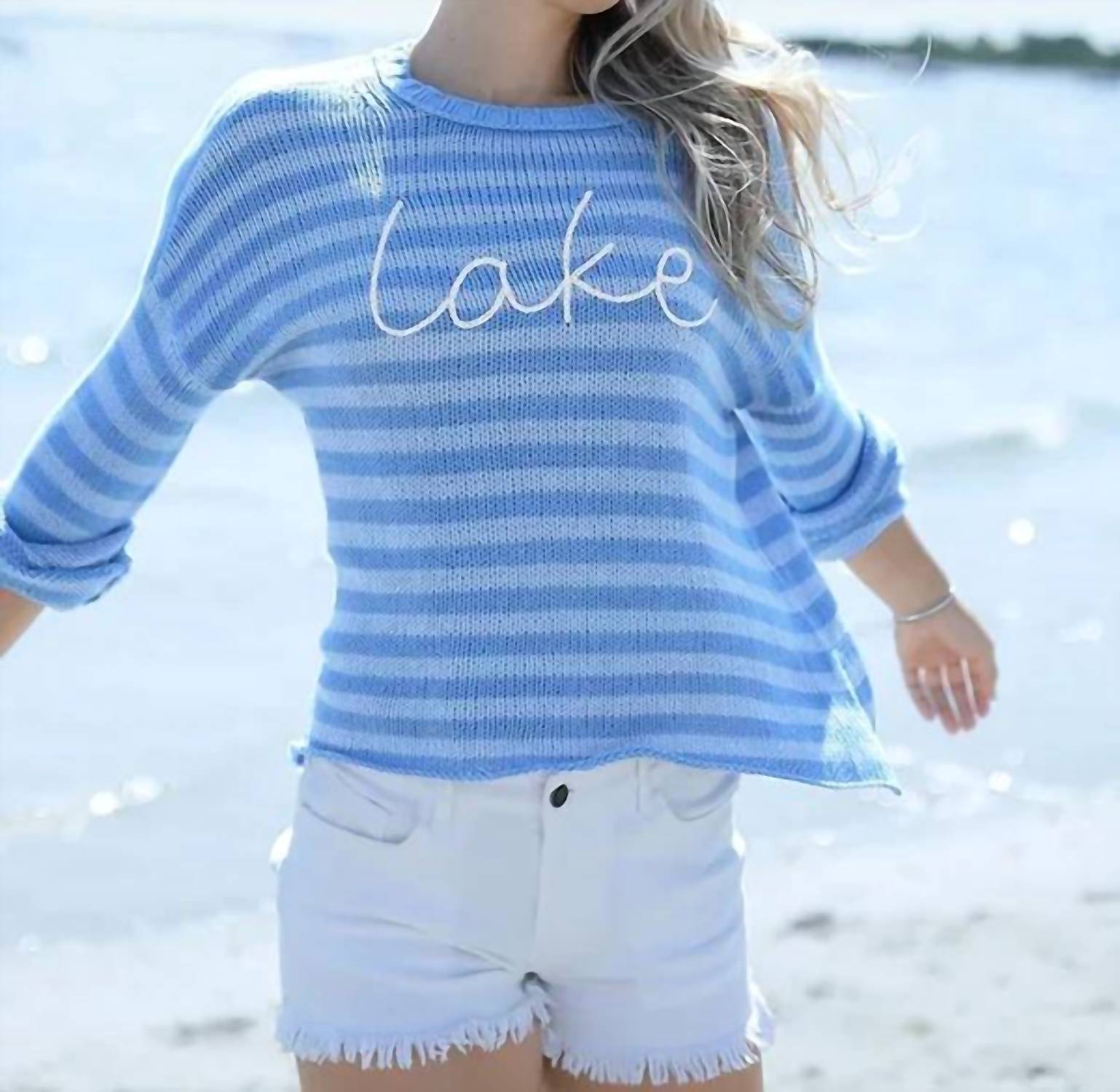 Wooden Ships - Lake Striped Crew Sweater