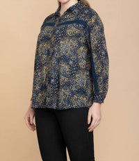 Myra Bag Fields Of Floral Shirt in navy - women's shirt - detail view