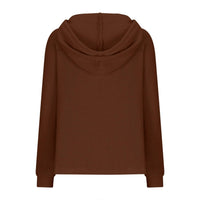 Lily Clothing Waffle Button-up Hoodie Pullover in caramel - women's top - alternate view