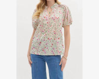 Entro - Floral and Stripe Top