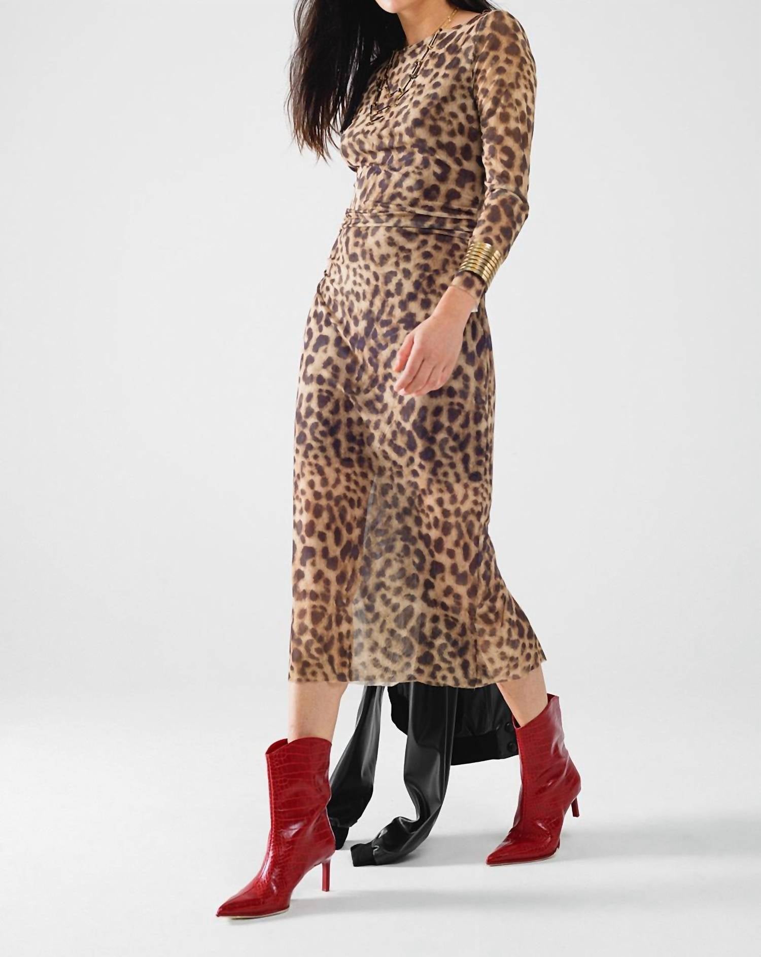 61 Jane Bodycon Midi Dress in leopard print - women's dress