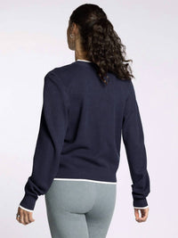 Thread & Supply Jessie Button Front Cardigan in charcoal blue hoc winter - women's cardigan - alternate view
