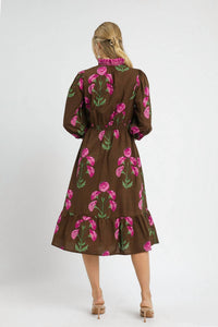 umgee Bloom Babe Dress in brown - women's dress - alternate view