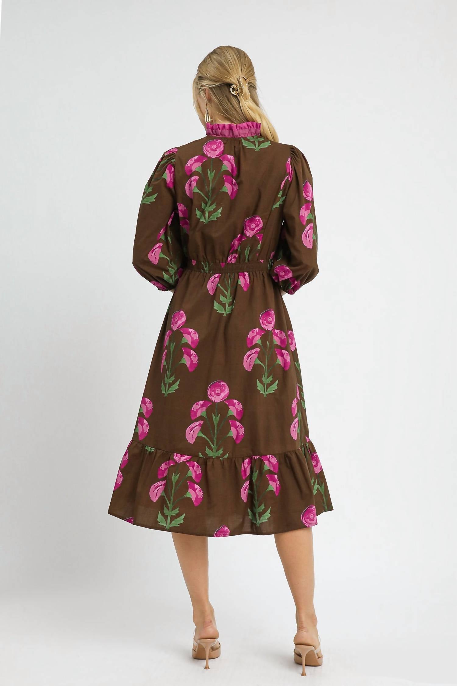 umgee Bloom Babe Dress in brown - women's dress - alternate view