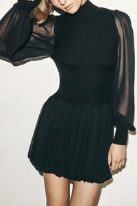 Frame - Sheer Sleeve Dress