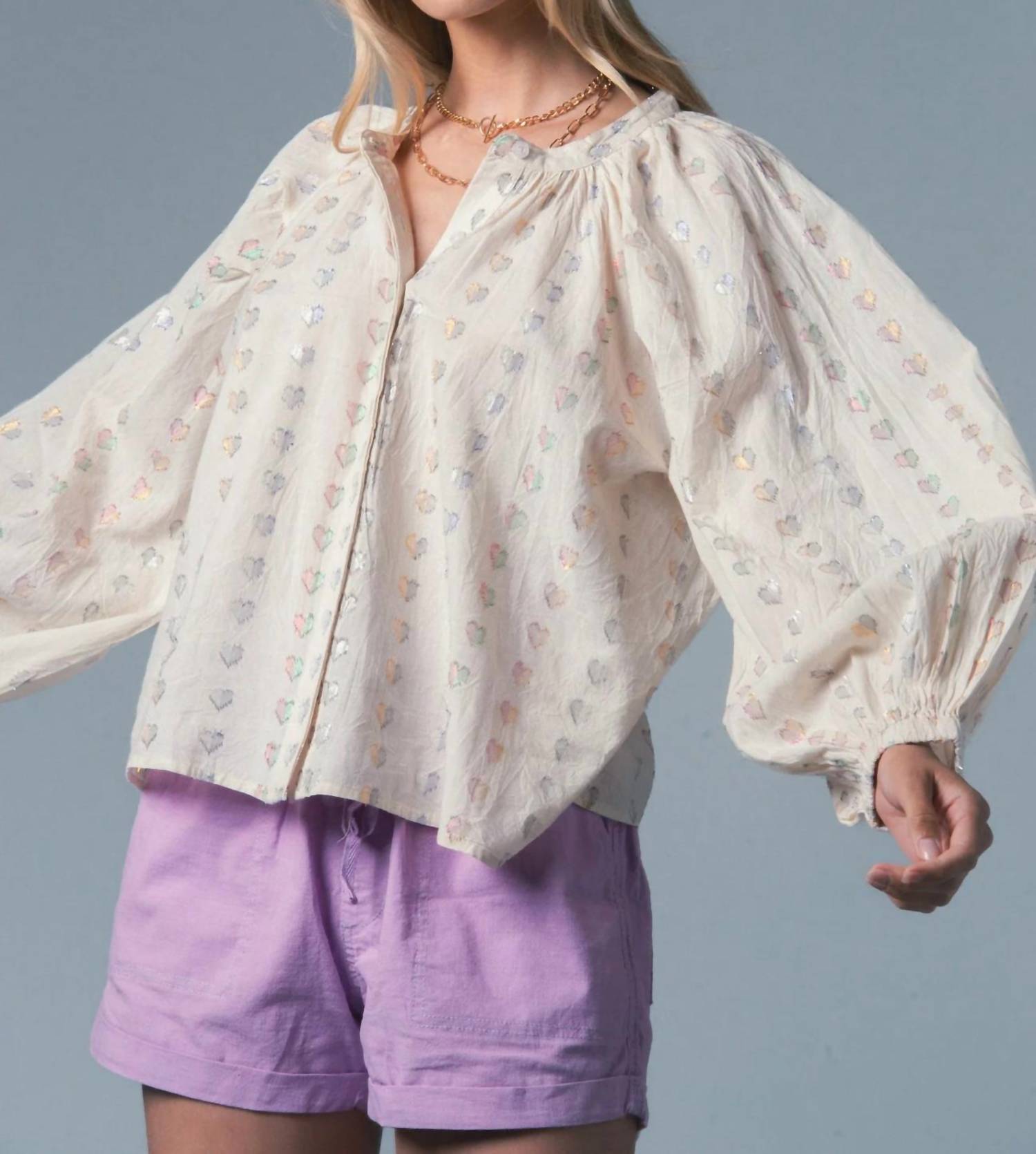 The Shirt - Lurex Hearts Minka Shirt