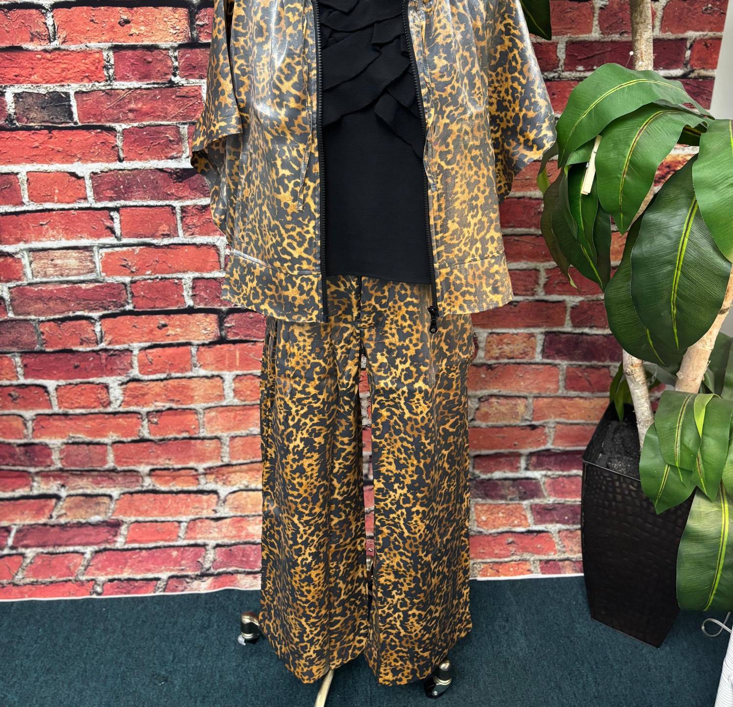 Isle Wild Shine Zip Hoodie in leopard - women's top - detail view