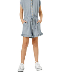 Hayden La - Girl's Buttoned Stripe Knit Romper
