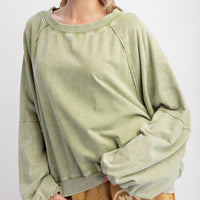Easel - Terry Knit Pullover Top