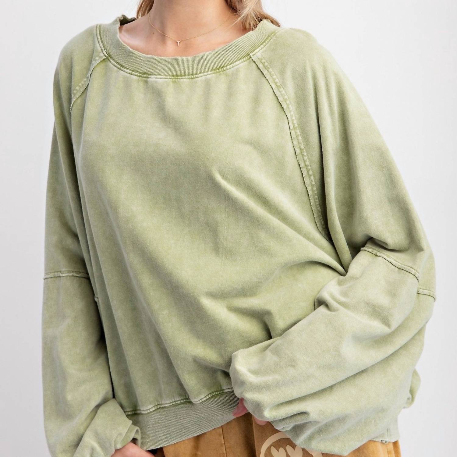 Easel - Terry Knit Pullover Top