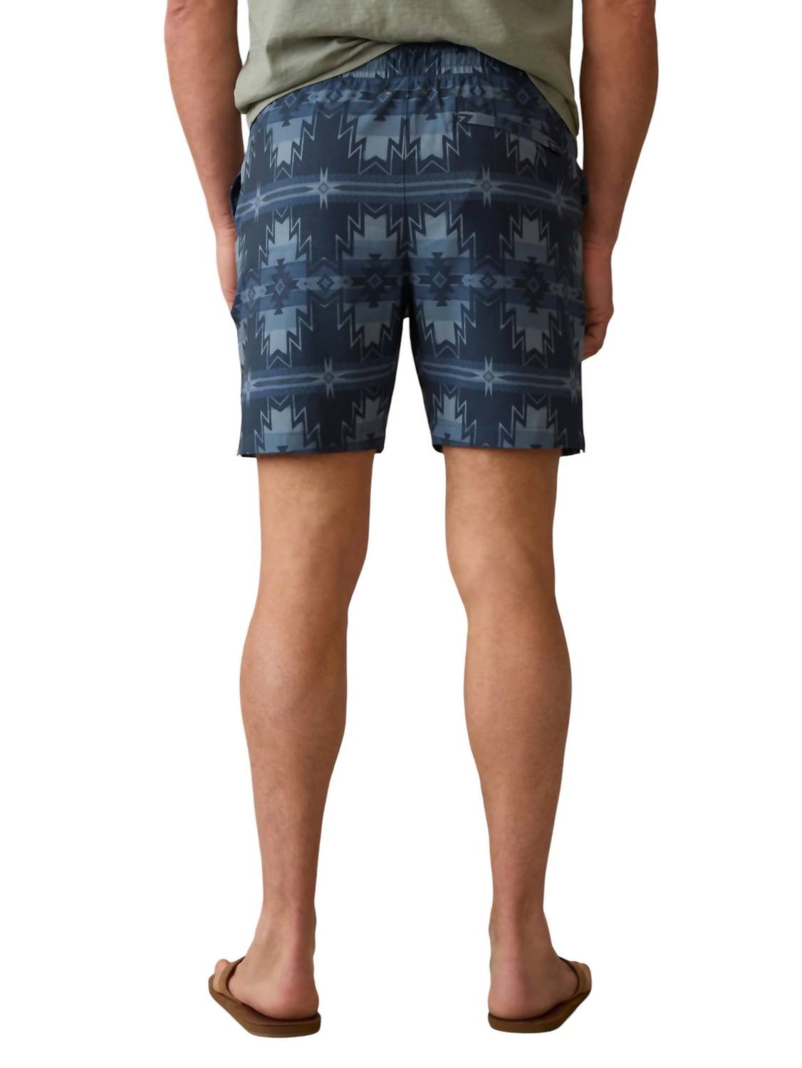 Faherty Doug Good Feather's Shorelite Shorts in night navy stars - men's shorts - detail view