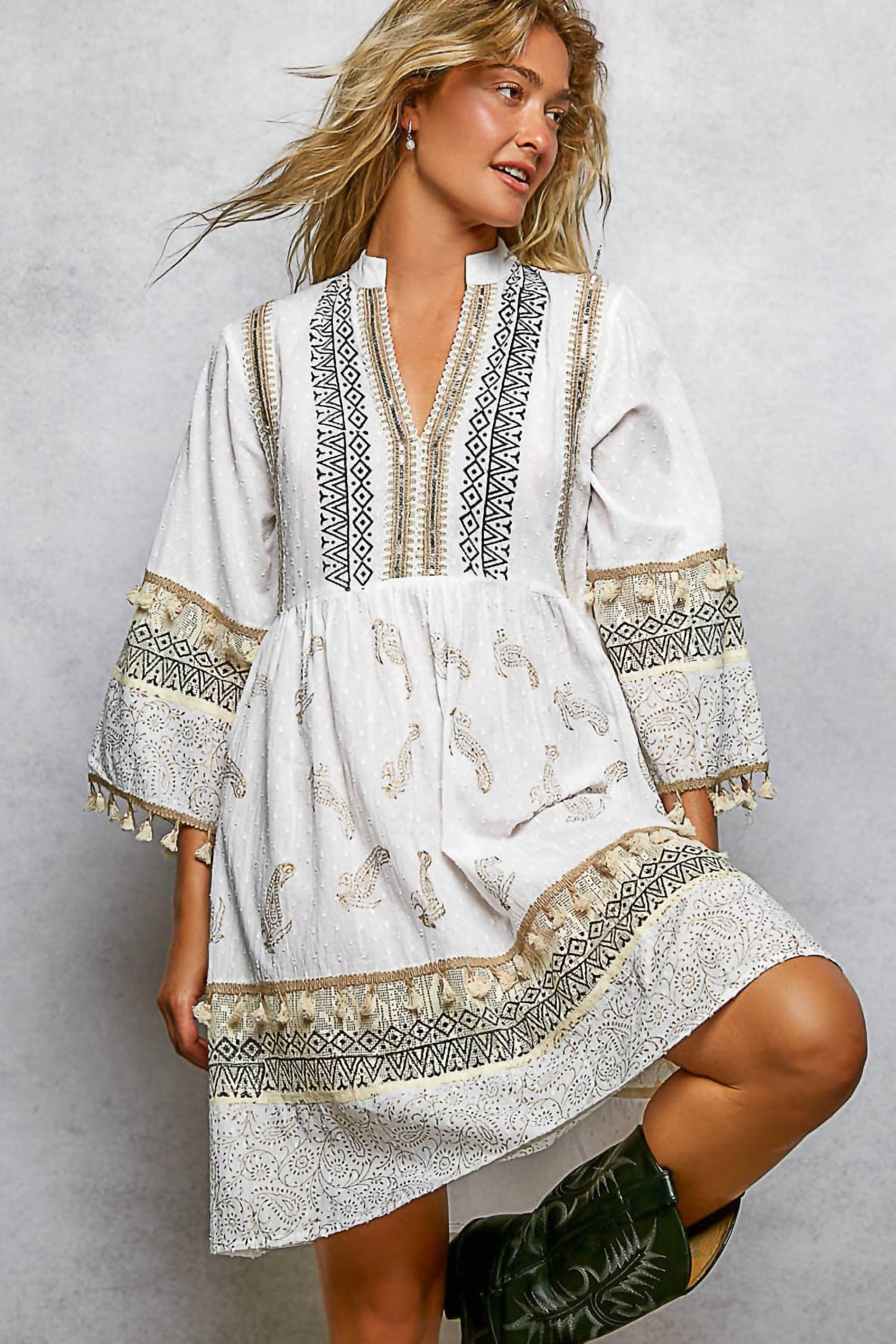 Pol - Paisley Tassel Dress