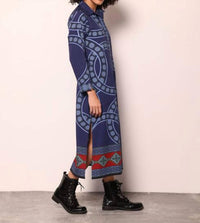 maude vivante Eliza Midi Dress in vintage circles - women's dress - alternate view