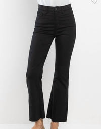 sneak peek High Rise Cropped Kick Flare Pants in black - women's pants - view 7