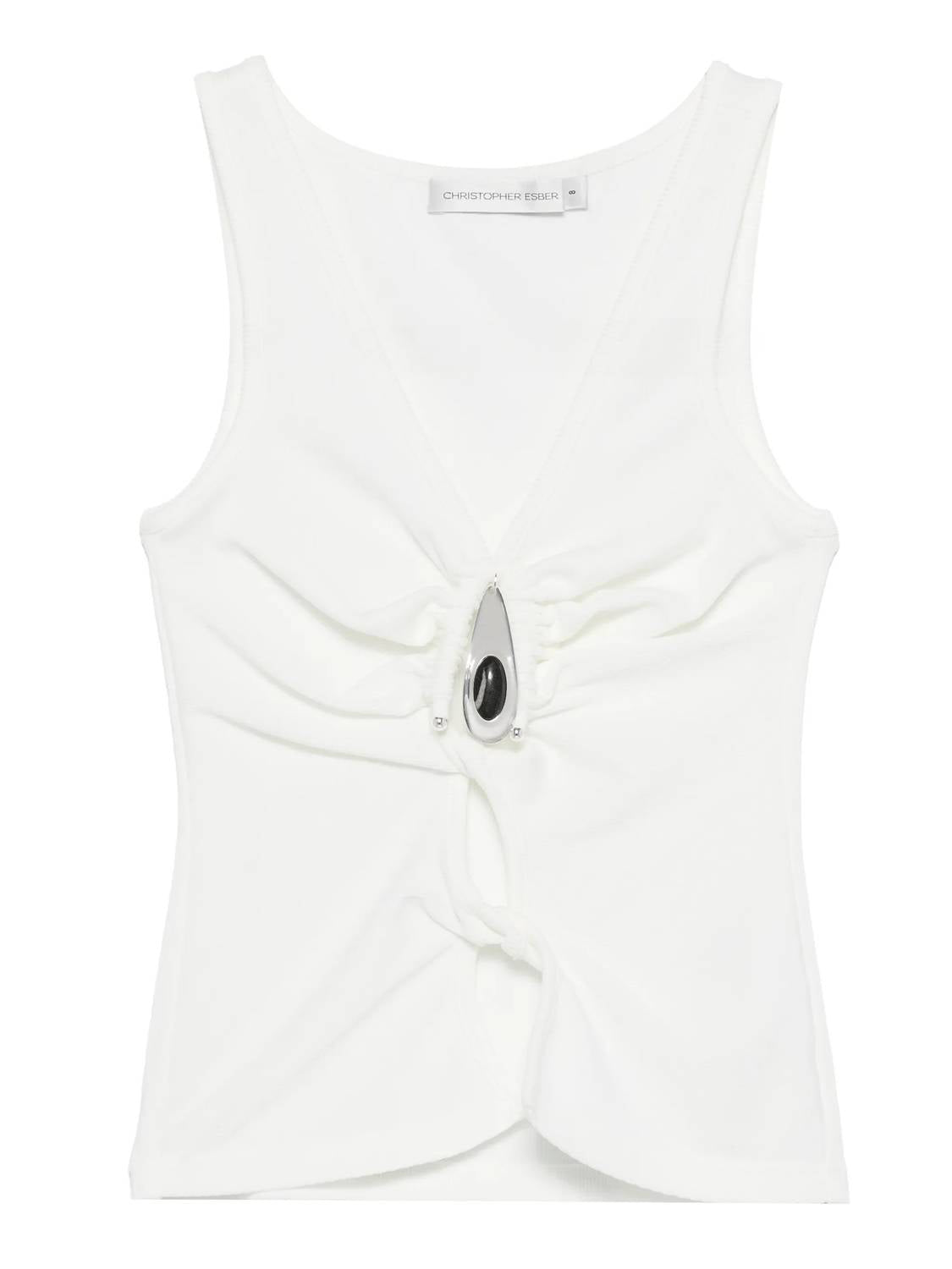 Christopher Esber - Women's Crystal Pendant Twisted Keyhole Tank Top