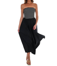 Hyfve - Women's Wanna Know Striped Strapless Midi Dress