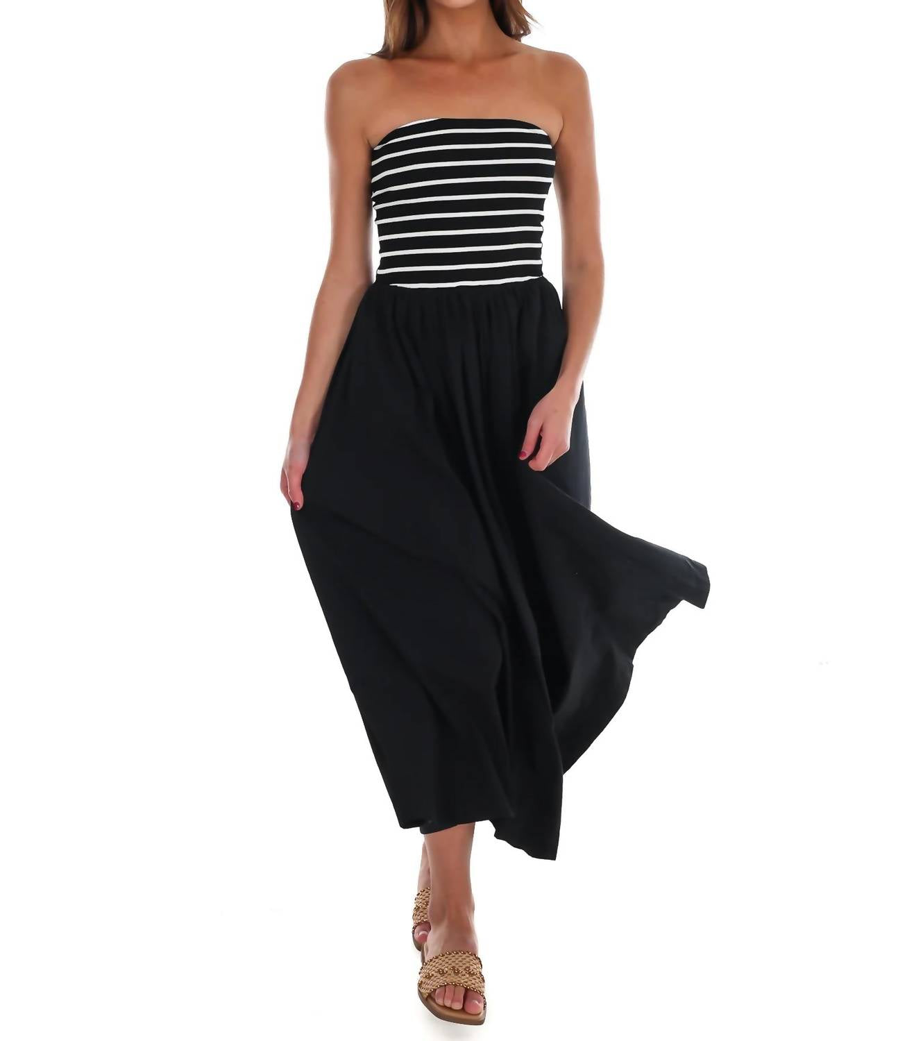 Hyfve - Women's Wanna Know Striped Strapless Midi Dress