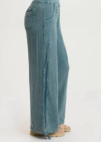 XCVI Lenka Gauze Cinched Wide Leg Pants in distress wash tideworn - women's pants - alternate view