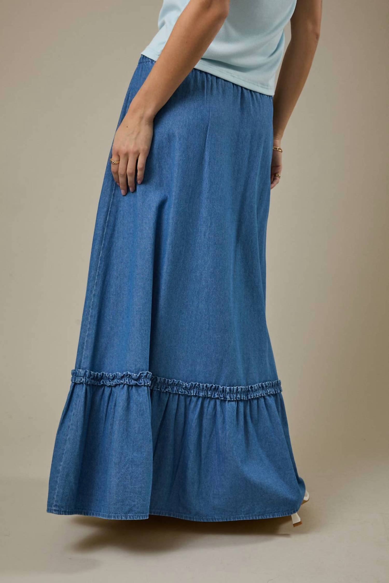 Sunday Edition - Tiered Maxi Skirt With Drawstring Waist