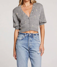 Saltwater Luxe - Short Sleeve Embroidered Sweater
