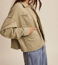 Listicle - Washed Knit Utility Shacket