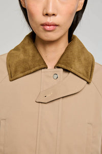 Oofwear - Corduroy Collar And Front Pockets Long Jacket