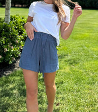 Red Haute - Drawstring Gauze Short