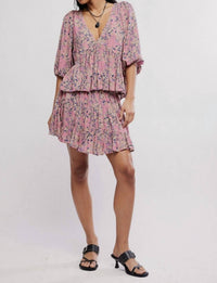 Free People - Perishing Floral Print Blouse & Skirt Set