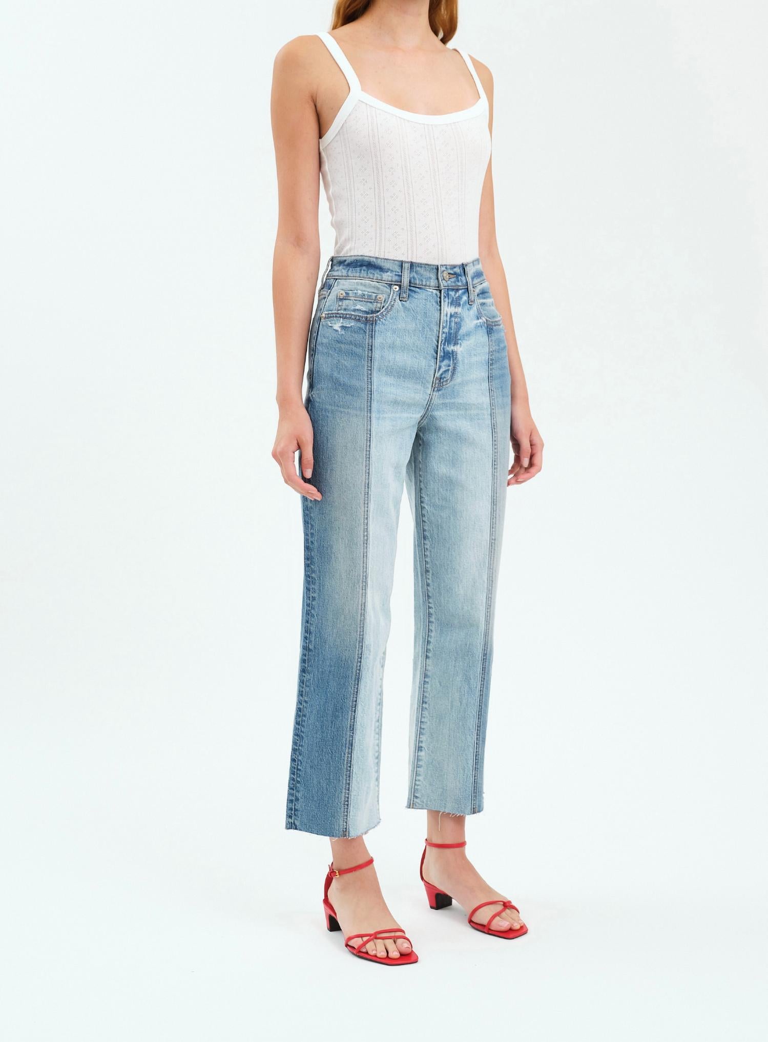 Daze - Sundaze Raw Hem Crop Straight Leg Jeans