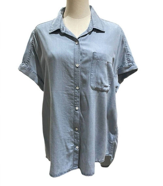 Lola River - Women's Stella Sunbleached Chambray Short Sleeve Top