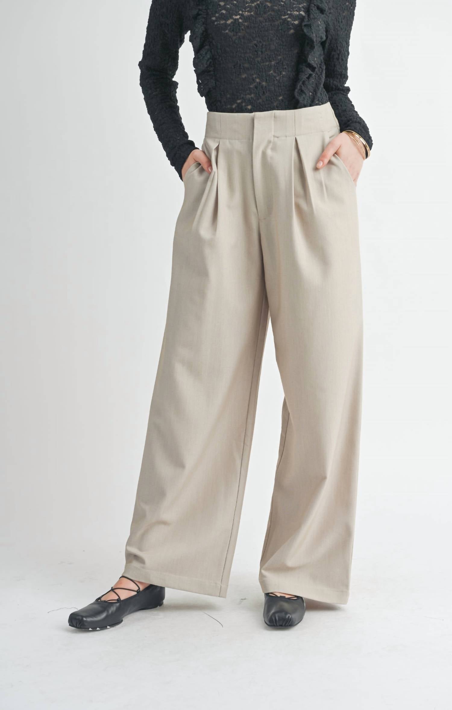 Sage The Label - Take Action Pleated Wide Leg Trouser