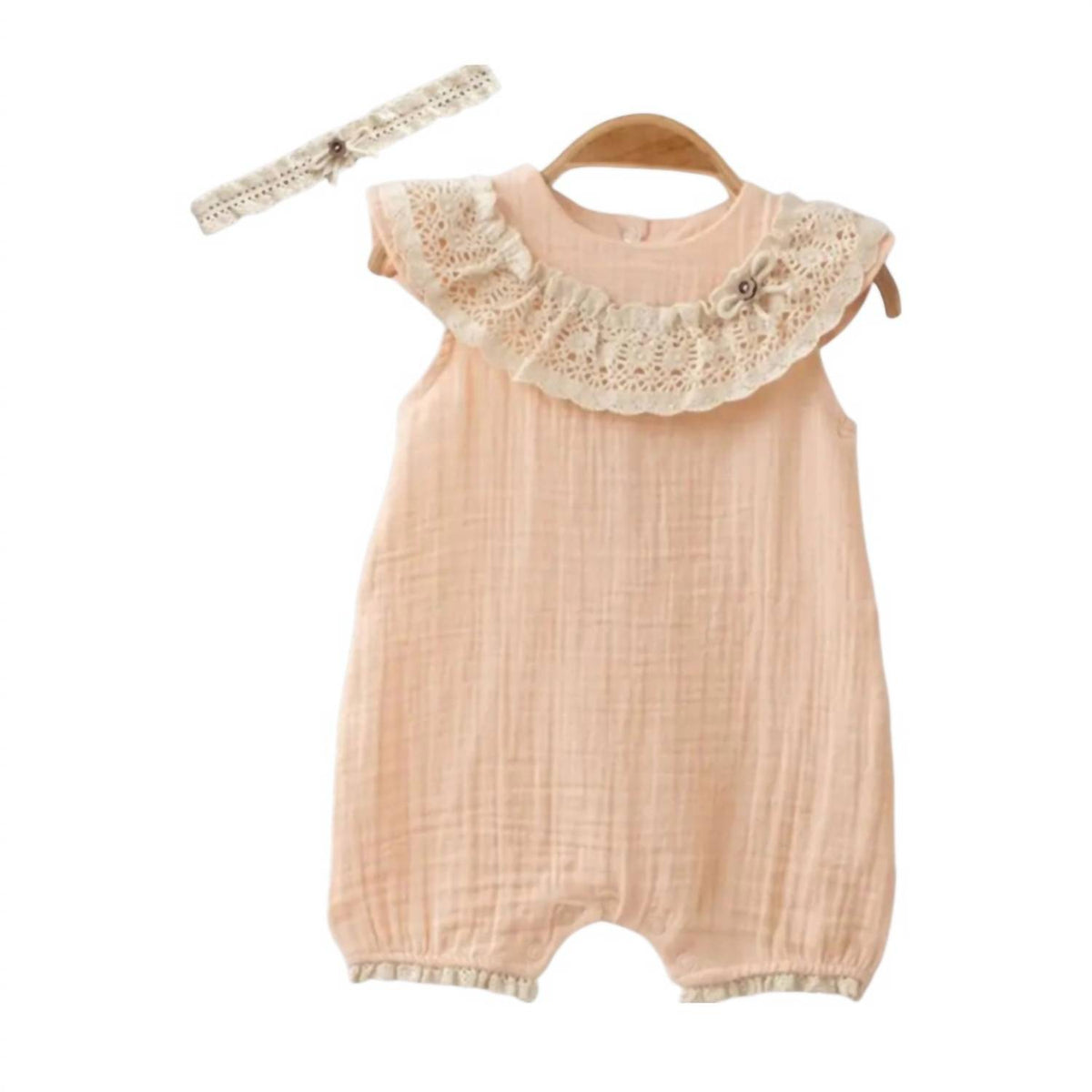 Omnis Pura - Girls Oakley Muslin Romper With Headband