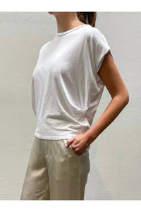Pharaoh Terrance Tuck Tee in white - women's t-shirt - alternate view