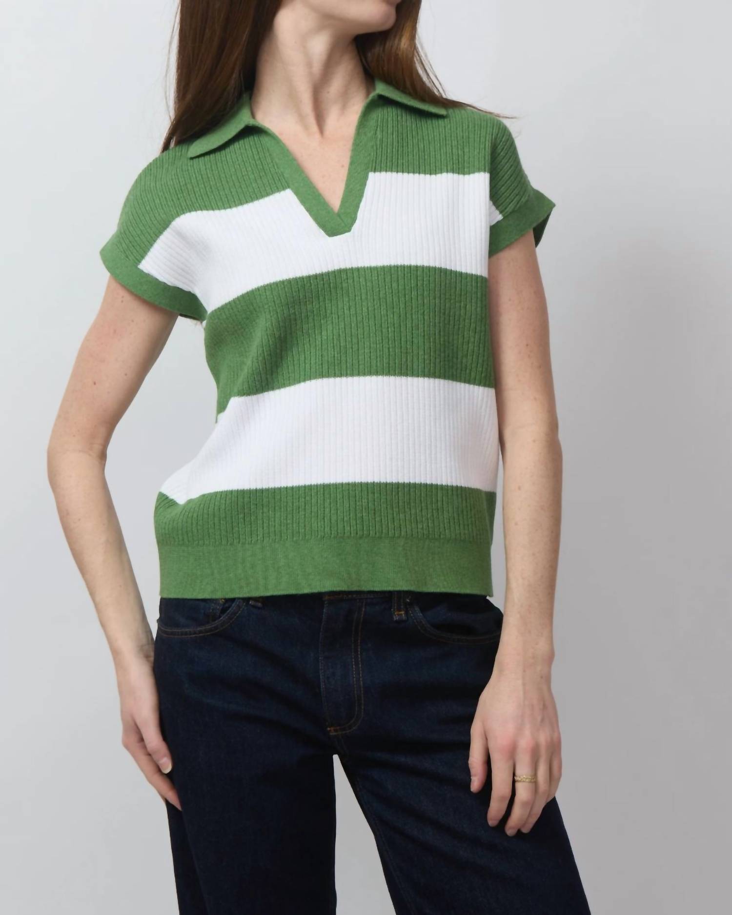 Kinross - Rib Split Neck Polo Sweater