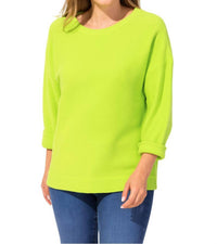 ESCAPE BY HABITAT Cool Breeze Terry Pullover in daiquiri - women's sweater - detail view