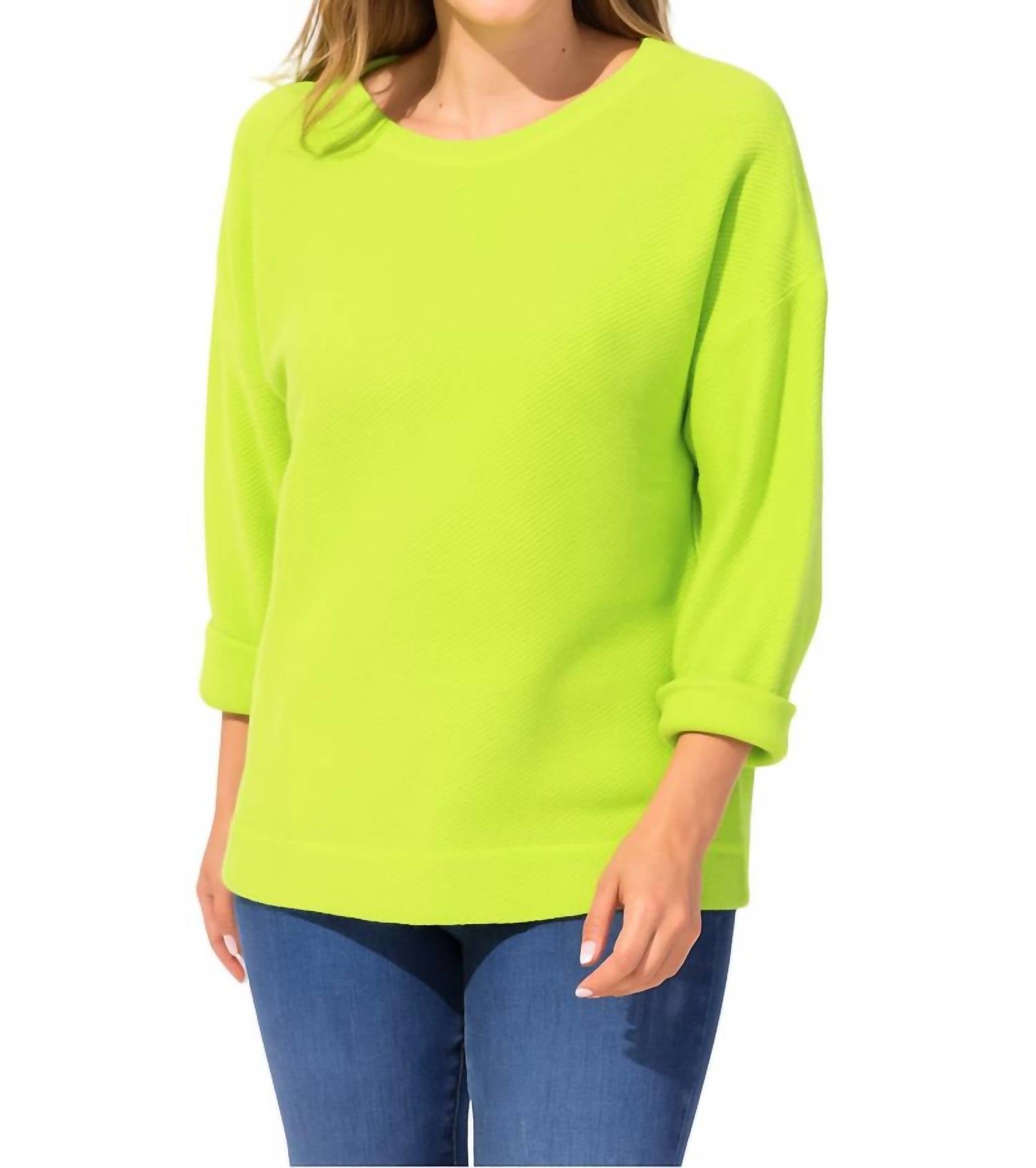 ESCAPE BY HABITAT Cool Breeze Terry Pullover in daiquiri - women's sweater - detail view