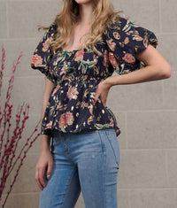 Collective Rack - Floral Puffed Button-down