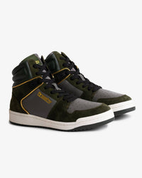 Freshy Men's Bounce High Top Sneaker in olive gray - men's sneaker - detail view